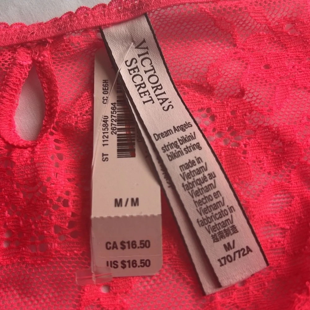 Victoria’s secret women  pink lace bikini panties size M NWT